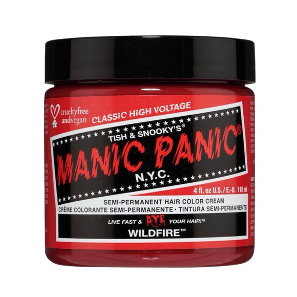 MANIC PANIC SEMI-PERMANENT COLOUR CREAM IN WILDFIRE 118ML - BRAND NEW - Picture 1 of 3